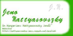 jeno mattyasovszky business card